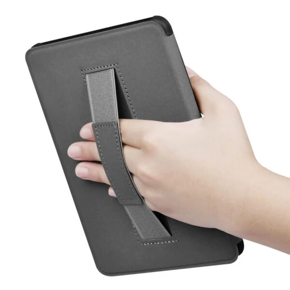 Amazon Kindle 2020 / Kindle 2019 Smart Tok - Elegáns bőrhatású fekete kézpánttal