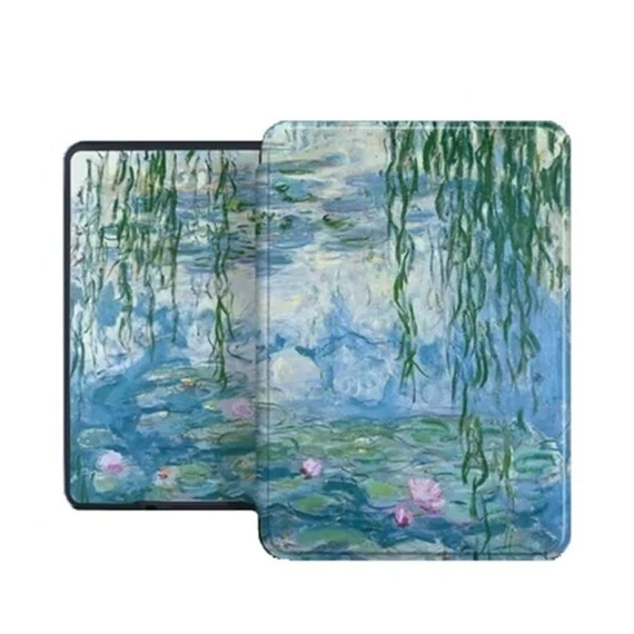 Amazon Kindle Paperwhite 2024 12. generációs és Colorsoft Smart Tok Monet tavirózsák